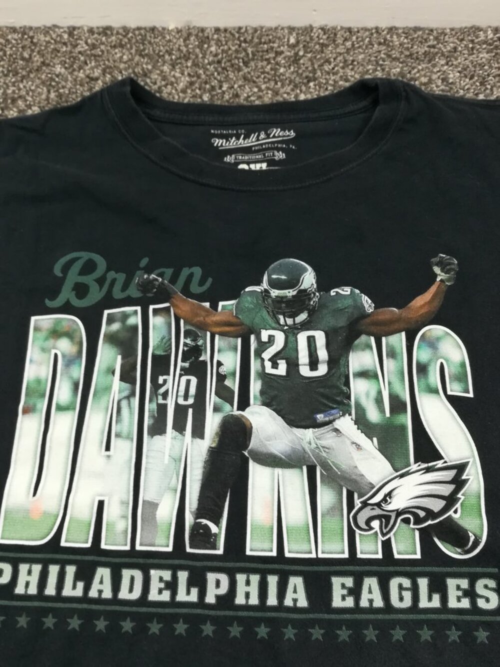 Philadelphia Eagles Brian Dawkins T-Shirt Mitchell & Ness Black Mens 3XL